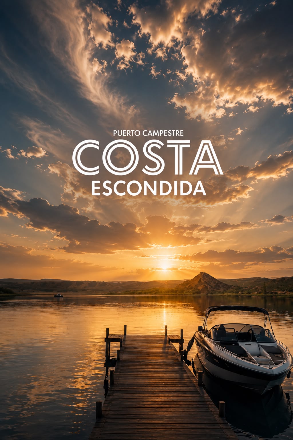 Atardecer en la Presa León, Costa Escondida
